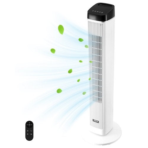 Turmventilator, 6,7 m/s Geschwindigkeit, Verdunstungsluftkühler, 70° oszillierende Ventilatoren mit 3 Gang, 4 Modi, 12-Stunden-Timer, Fernbedienung, für Schlafzimmer, Büro, Zuhause